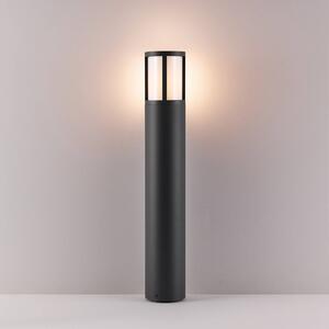 Deko-Light Svetlo na cestu Facado II, výška 65 cm, okrúhle, tmavo sivé/opálové, Hliník / sivá / zinok, Hliník, Osvetlenie príjazdovej cesty