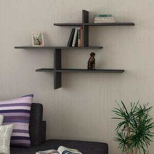 Kalune Design Nástenná polica LEO antracitová