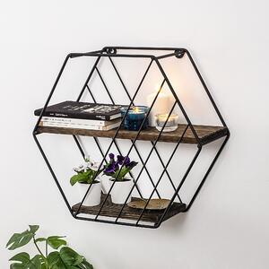 Kalune Design Nástenná polica LILIALES z masívu tmavý orech