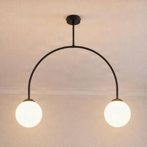 Milagro Lighting Stropné svietidlo Archie, čierne, dĺžka 68 cm, kovové, 2-pl., Čierna, Obývacia izba / jedáleň, kov, Stropné svetlo