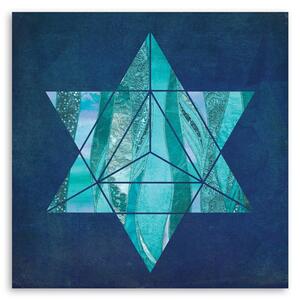 Obraz na plátne Modrá geometrická hviezda - Andrea Haase Rozmery: 30 x 30 cm