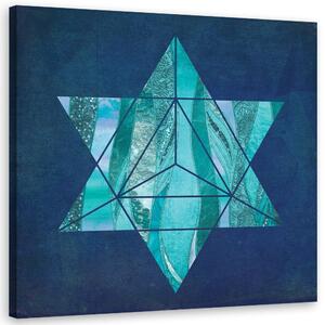 Obraz Modrá geometrická hviezda - Andrea Haase Veľkosť: 30 x 30 cm, Prevedenie: Obraz na plátne