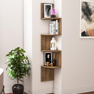 Kalune Design Nástenná rohová polica DESALDO orech