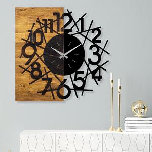 Wallity Nástenné dekoratívne hodiny WALLIE I. 58 cm orech/čierna