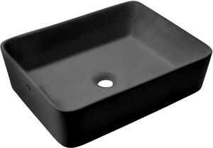 Invena Paros umývadlo 47.5x37.5 cm obdĺžnik pultové umývadlo čierna CE-36-005