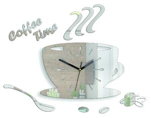 ModernClock Nástenné hodiny Káva 33 cm zrkadlové
