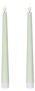 LED sviečka Flamme Candy Green – sada 2 ks