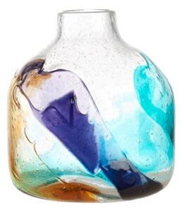 1O168 Váza nízka Multicolor Glass H21