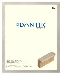 DANTIK rám na obraz 40x50 | KASSETTE bílá prodřená (Sklo Čiré)