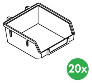 Plastové boxy pre perforovaný panel ELEMENT SYSTEM, 20 ks