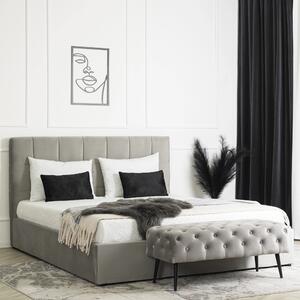 - Minimalistická čalúnená posteľ PANAMA FARBA: sivá, ROZMER: 160 x 200 cm