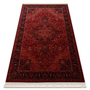 Koberec ORIENT Y307 so strapcami, rám / ornament / klasický, bordový / čierny
