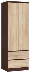 Šatníková skriňa so šuplíkmi 60 cm WREN - wenge / dub sonoma