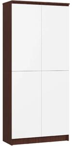 Policová skriňa 80 cm VALESTRA - wenge / biela