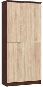 Policová skriňa 80 cm VALESTRA - wenge / dub sonoma
