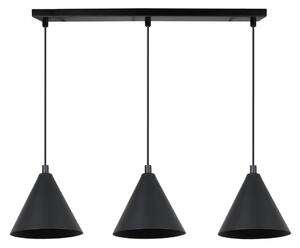 Závesné svietidlo Soho, 3x čierne kovové tienidlo, (fi 14cm)