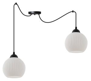 Závesné svietidlo Riffle Round Spider, 2x biele sklenené tienidlo, b