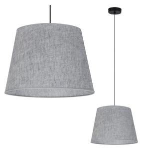 Závesné svietidlo Len, 1x šedé textilné tienidlo, (fi 38 cm), b