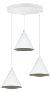 Závesné svietidlo Soho, 3x biele kovové tienidlo, (fi 14cm), o