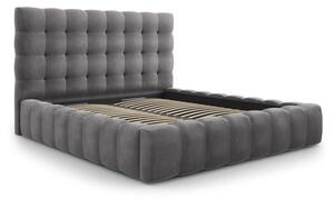 Sivá čalúnená dvojlôžková posteľ s úložným priestorom s roštom 200x200 cm Bali – Cosmopolitan Design