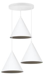Závesné svietidlo Soho, 3x biele kovové tienidlo, (fi 25cm), o