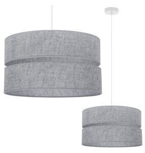 Závesné svietidlo Len, 1x šedé textilné tienidlo, (fi 40 cm), w
