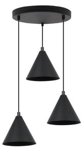 Závesné svietidlo Soho, 3x čierne kovové tienidlo, (fi 14cm), o