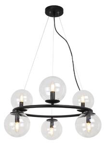 Závesné svietidlo Paris, 6x číre sklenené tienidlo, B, O