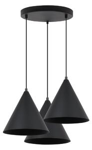 Závesné svietidlo Soho, 3x čierne kovové tienidlo, (fi 25cm), o