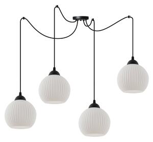 Závesné svietidlo Riffle Round Spider, 4x biele sklenené tienidlo, b
