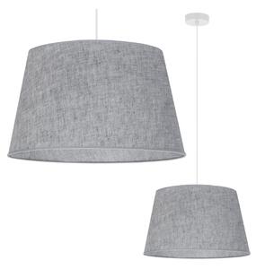 Závesné svietidlo Len, 1x šedé textilné tienidlo, (fi 44 cm), w