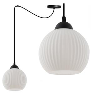 Závesné svietidlo Riffle Round Spider, 1x biele sklenené tienidlo, b
