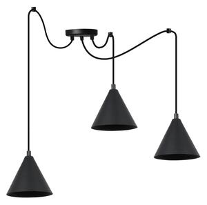 Závesné svietidlo Soho Spider, 3x čierne kovové tienidlo, (fi 14cm)