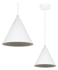 Závesné svietidlo Soho, 1x biele kovové tienidlo, (fi 14cm)