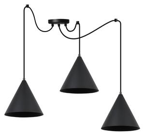 Závesné svietidlo Soho Spider, 3x čierne kovové tienidlo, (fi 25cm)