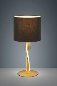 Stolná lampa NANDOR E27/40W+LED2x3W, zlatá, H62cm