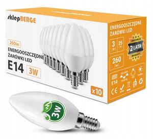 BERGE 10x LED žiarovka E14 3W 260lm neutrálná biela 4500k