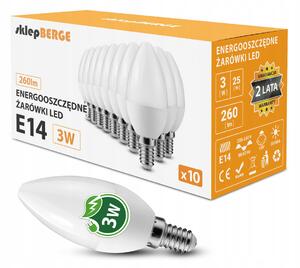 BERGE 10x LED žiarovka E14 3W 260lm neutrálná biela 4500k