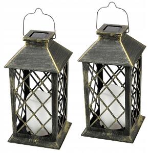 BERGE 2x Solárna LED záhradná lampa, hnedá, 2V 35MA