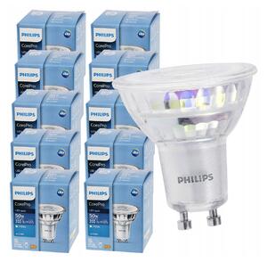 10x LED žiarovka GU10 PHILIPS 4,6W 355lm 36° teplá farba 2700k