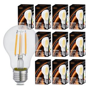 BERGE 10x LED žiarovka E27 15W 1650m 3000k vláknová dekoratívna retro