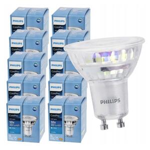 10x LED žiarovka GU10 PHILIPS 4,6W 355lm 36° teplá farba 2700k