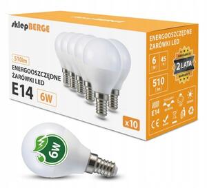 BERGE 10x LED žiarovka E14 g45 7W 600lm neutrálná biela 4500k