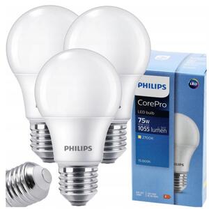 3x LED žiarovka PHILIPS E27 10W 1055lm 2700k eyecomfort corepro