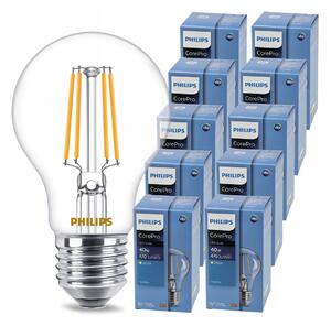 PHILIPS 10x LED žiarovka E27 s vláknom 7W 60W 806lm 2700k tepla biela