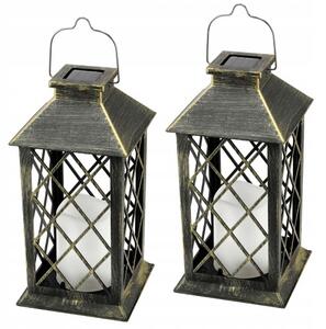 BERGE 2x Solárna LED záhradná lampa, hnedá, 2V 35MA