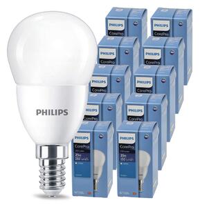 10x LED žiarovka E14 2,8W 250lm teplá farba 2700k 230v PHILIPS corepro