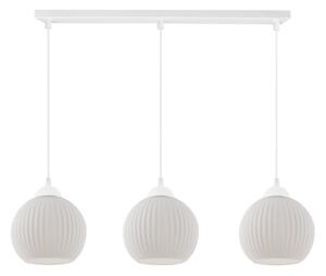 Závesné svietidlo Riffle Round, 3x biele sklenené tienidlo, w