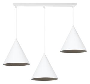 Závesné svietidlo Soho, 3x biele kovové tienidlo, (fi 25cm)