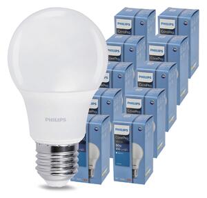 10x LED žiarovka PHILIPS E27 8W a60 – studená farba 6500k corepro premium
